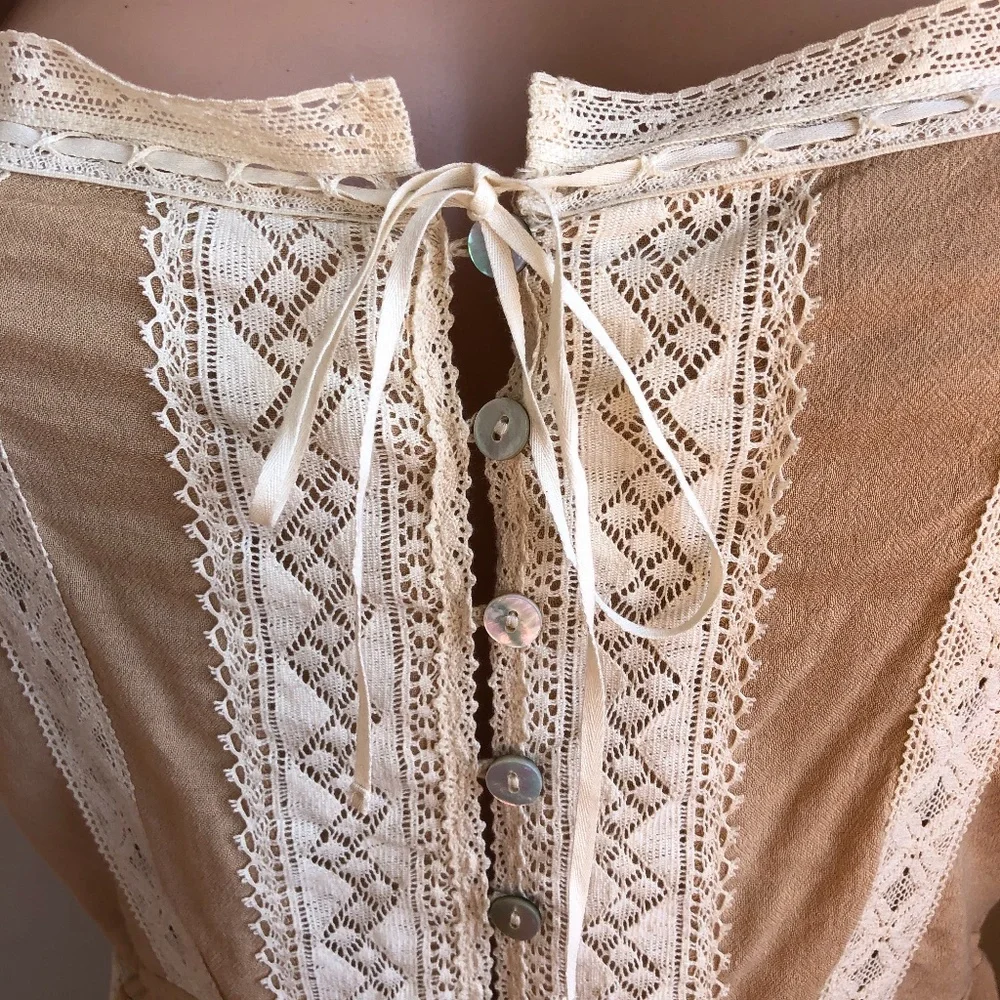 (SOLD) Spell Cinder Midi Dress in Nude ~ S - Picture 6 of 10